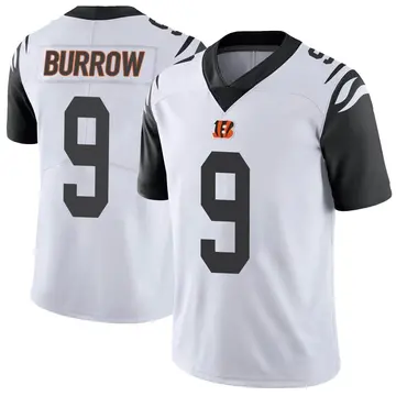 Joe Burrow No.9 White Vapor Untouchable Men's Limited Shadow Logo 2020  Bengals Jersey