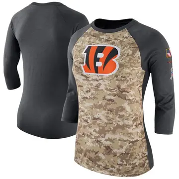 Alex Cappa Cincinnati Bengals Women's Legend Olive Salute to Service Scoop  Neck T-Shirt