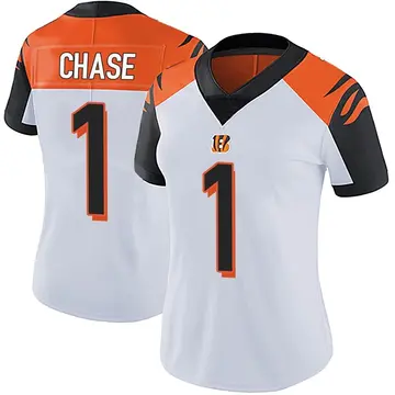 Custom Womens Blinged Football WHITE Ja'Marr Chase Jersey, ANY NAME,  Jamarr