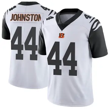 Clay Johnston White Cincinnati Bengals Game-Used #44 Jersey vs. Kansas City  Chiefs on January 30 2022