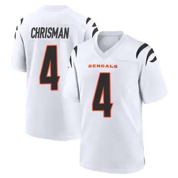 Drue Chrisman 4 Cincinnati Bengals Super Bowl LVII Champions Youth Game  Jersey - White - Bluefink